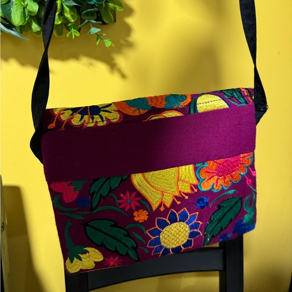 🌺Handmade Frida Kahlo Boho Bag Purse Clutch Embroidered Mexican Folk Art - Picture 4 of 7